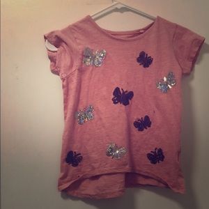 Light pink butterfly T-shirt